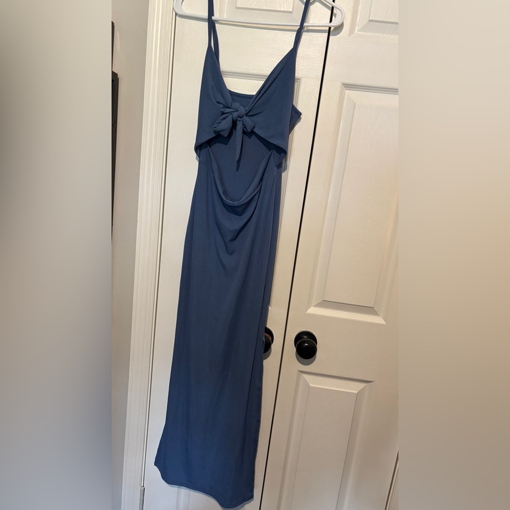 Blue Women's Knot-Front Maxi Dress